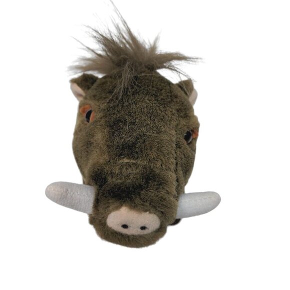 Vintage 1995 K&M International Brown Warthog Tusks Plush Stuffed Animal 11” - Picture 2 of 7